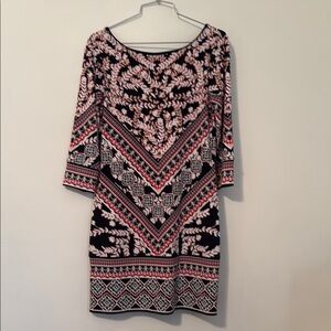 Elegant Black and Pink Patterned Dress